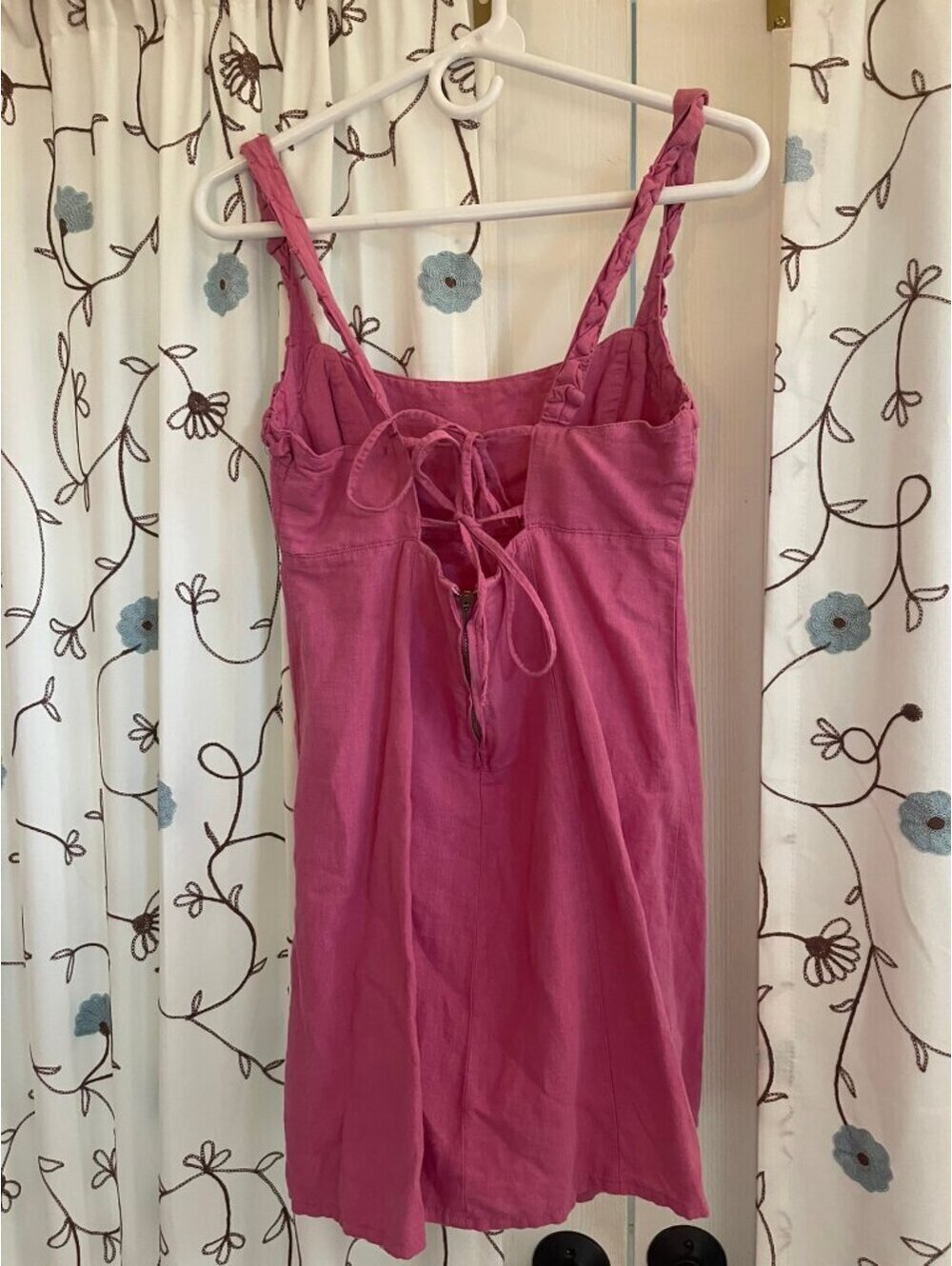 NWOT | ZARA | S | Pink Linen Blend Swing Mini Dress - Picture 6 of 9